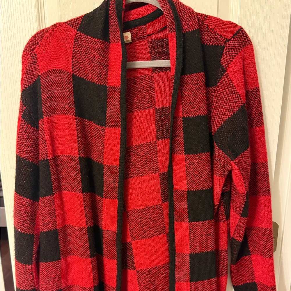 Ruff Hewn Red and Black Knit Sweater